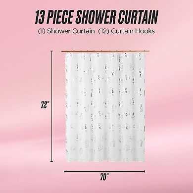 Juicy Couture Crown Toss Shower Curtain with Hooks