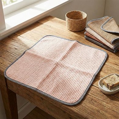 Textured Cleaning Dishcloths 6 Pack Reusable Absorbent Hanging Loop Design