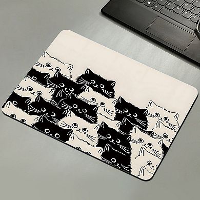 Cute Cat Graphic Non Slip Mouse Pad for Desk and Office Use