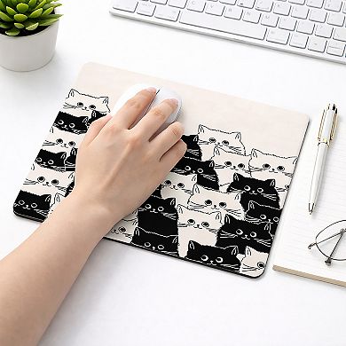 Cute Cat Graphic Non Slip Mouse Pad for Desk and Office Use