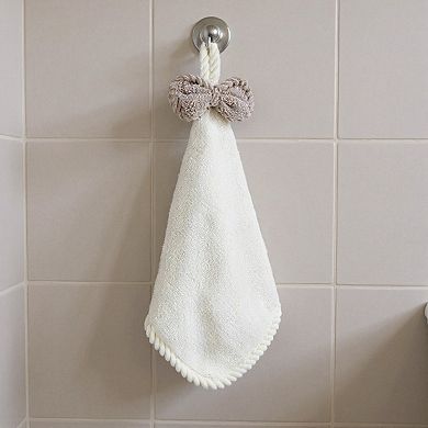Soft Absorbent Hanging Hand Towels with Bow Detail Reusable Cleaning Cloth 2 Pack