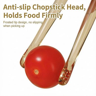 Reusable Glass Chopsticks Set of 2 with Decorative Ring Detail Elegant Dining Utensils