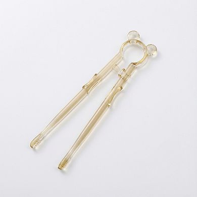 Reusable Glass Chopsticks Set of 2 with Decorative Ring Detail Elegant Dining Utensils