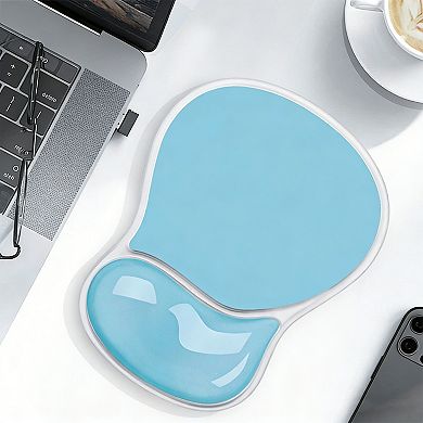 Clear Gel Wrist Support Mouse Pad With Ergonomic Cushion And Non Slip Base