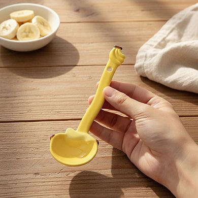 Apple Shaped Ceramic Reusable Spoon Set with Hanging Handle Design 3 Piece Set