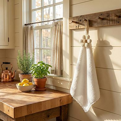 Soft Absorbent Hanging Washcloths 3 Pack Reusable Textured Cleaning Cloths