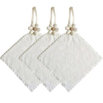 Soft Absorbent Hanging Washcloths 3 Pack Reusable Textured Cleaning Cloths