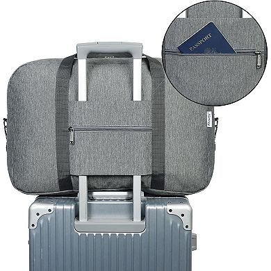 40L Grey 22x14x9 Airline Approved Foldable Carry on Duffle Bag with Strap