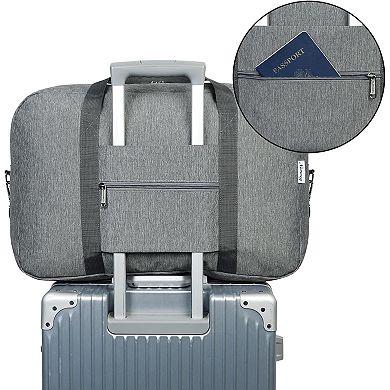 40L Grey 22x14x9 Airline Approved Foldable Carry on Duffle Bag with Strap