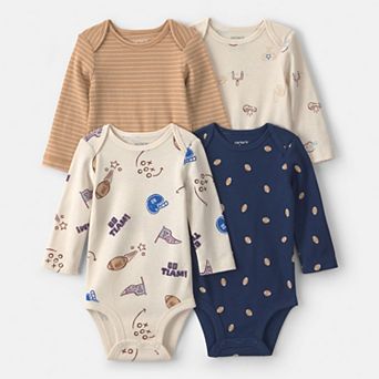 Baby Boys Carter's 4-Pack Long-Sleeve Bodysuits