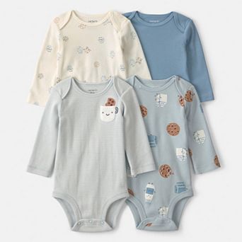 Baby Boys Carter's 4-Pack Long-Sleeve Bodysuits