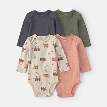 Baby Boys Carter's 4-Pack Long-Sleeve Bodysuits