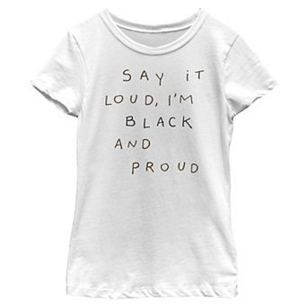 Girls' I Am Black And Proud Short Sleeve Graphic Tee