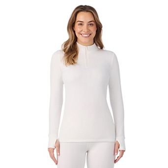 Women's Cuddl Duds® Cozy Cable Long Sleeve Quarter Zip Pullover