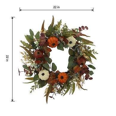 Celebrate Together™ Fall Pumpkins & Pomegranate Artificial Wreath