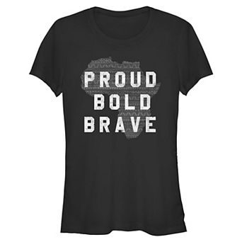 Juniors' Proud Bold Brave Short Sleeve Graphic Tee