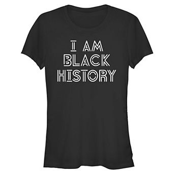 Juniors' I Am Black History Graphic Tee
