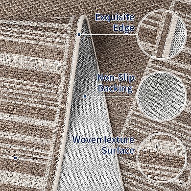 Striped Border Hallways Runner Rugs Washable Entryway Rug Runners