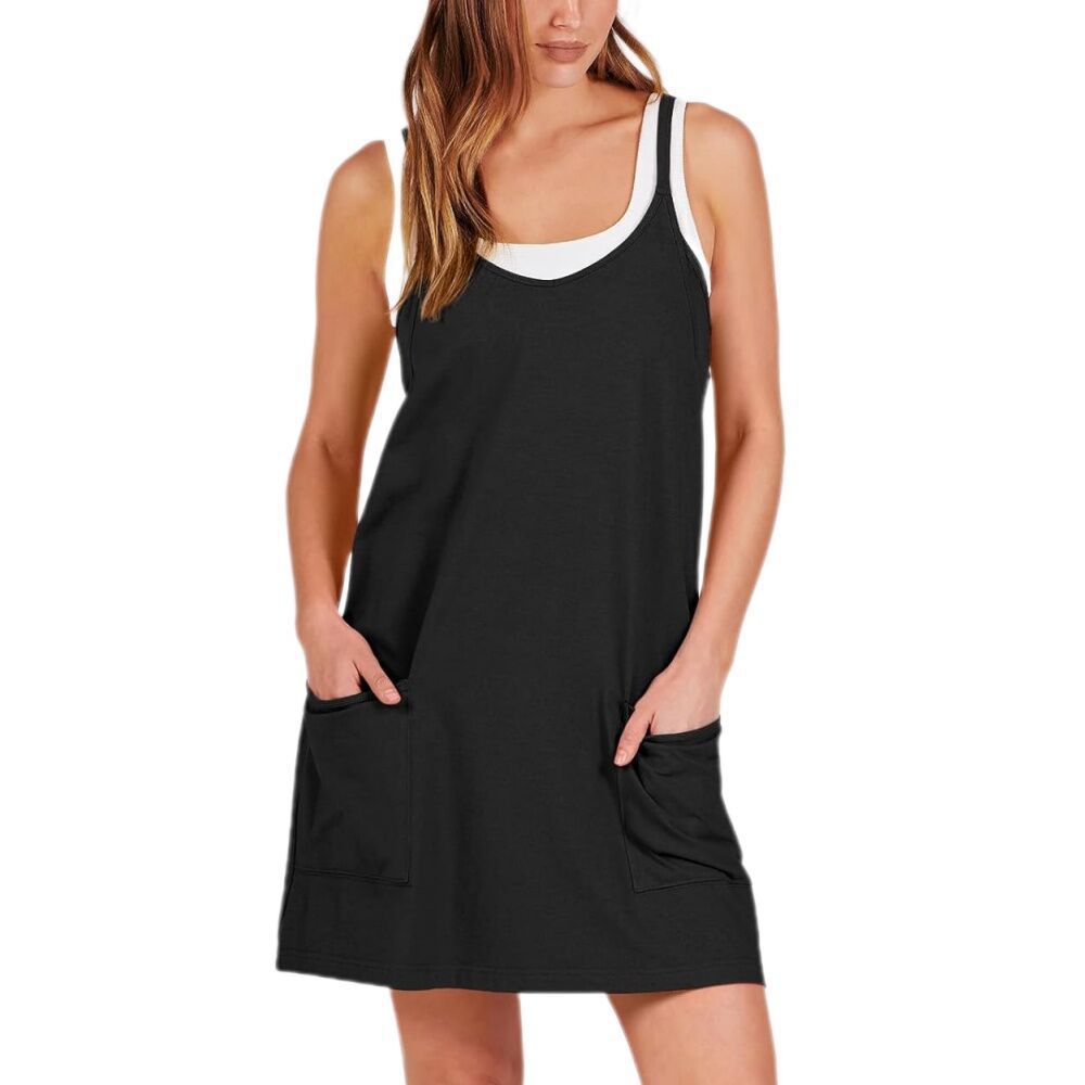 Женские шорты Women Athletic Dress Active Sports Mini Romper Dress Built in Shorts Summer Tennis Travel Clothes