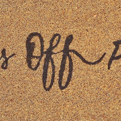 Kate Aurora Shoes Off Please Bristled Coir Outdoor Welcome Mat