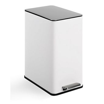 4 Gallon Stainless Steel Trash Can with Soft Close Lid, Step-on Bathroom & Kitchen Garbage Bin