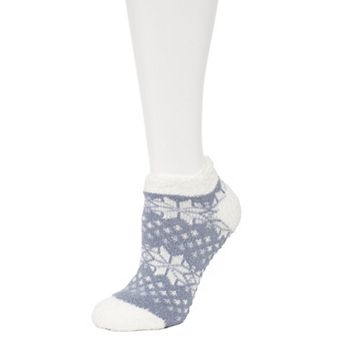 Cuddl Duds® Lurex Women's Cozy Lined Low Cut Slipper Socks