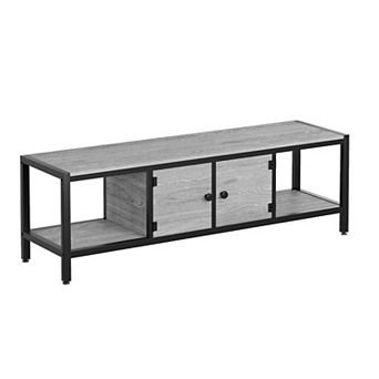 58 Inch Media Console with Cabinets & Open Shelves, Storage TV Stand, Fits TVs up to 75 Inch