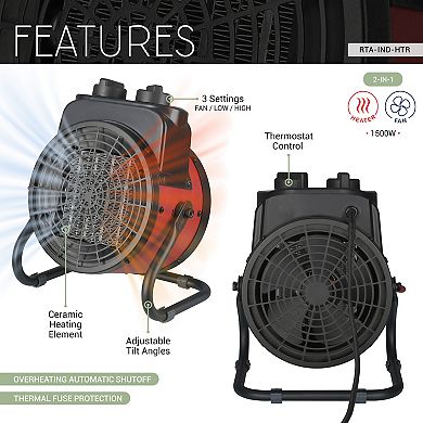 Techni Home 1500W Industrial Electric Heater with Ceramic Element