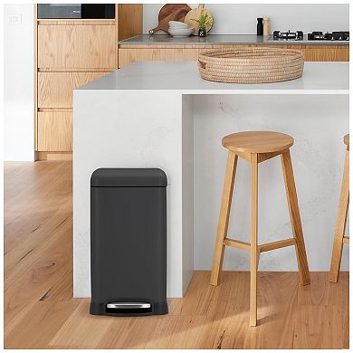 Bathroom Trash Can with Lid, 12l/ 3.2 Gallon Trash Can with Removable Inner Bucket