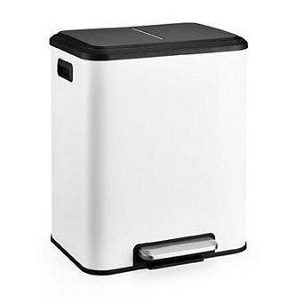 8 Gallon/30 Liter Dual Compartment Trash Can, 2 x 15l Two Compartment Trash Bin