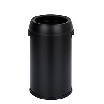 1 pc Heavy Duty Stainless Steel Trash Can Commercial Round Garbage Bin with Open-Top
