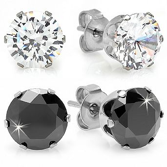 Steeltime Ladies stainless steel 8mm ball stud earrings