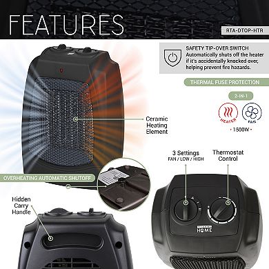 Techni Home 1500W Dual Comfort 2-in-1 Portable Space Heater & Fan