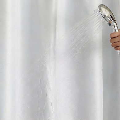 Waffle Snap-In Waterproof Shower Curtain Set with Mesh Window