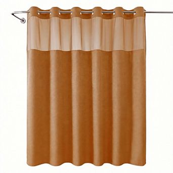 Waffle Weave Snap-in Liner Shower Curtain Waterproof Hotel Mesh Window 230gsm 1set