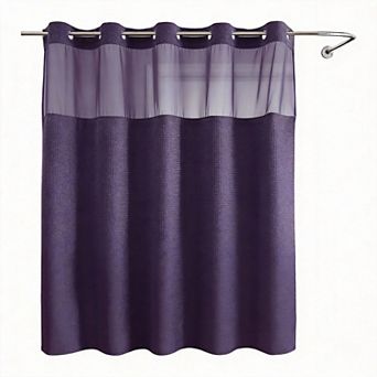 Waffle Weave Snap-in Liner Shower Curtain Waterproof Hotel Mesh Window 230gsm 1set