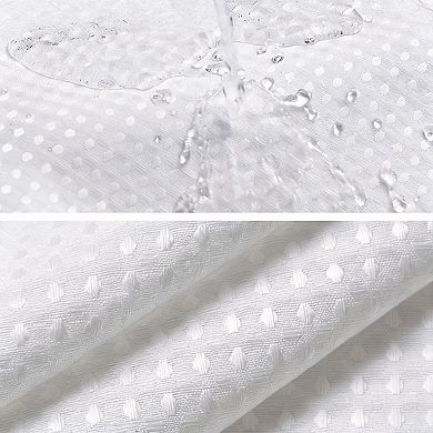 12 hooks Waffle Weave Fabric Shower Curtain Heavy Duty Hotel Luxury Weighted Hooks