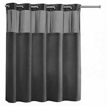 Heavyweight Snap-In Waffle Shower Curtain Hotel Spa 100% Polyester