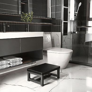 500lbs Wooden Step Stool Non-Slip Rubber Feet Heavy Duty Bedroom Kitchen Bathroom