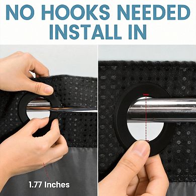 Long Waffle Shower Curtain with Liner Heavy Duty 230gsm Polyester