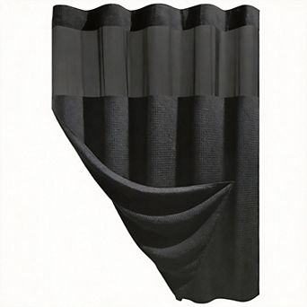 Long Waffle Shower Curtain with Liner Heavy Duty 230gsm Polyester