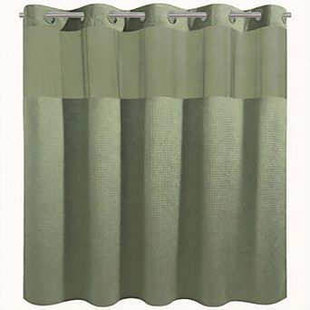 Long Waffle Shower Curtain with Liner Heavy Duty 230gsm Polyester