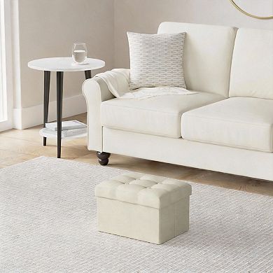 Ottoman Storage Footrest Stool Under Desk Folding Linen