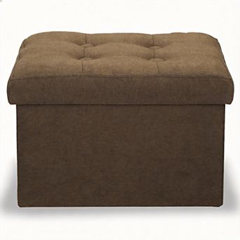 Ottoman Storage Footrest Stool Under Desk Folding Linen