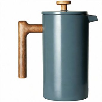 34 Ounce French Press Coffee Maker Real Wood Handle Double Wall Dual Filter Stainless