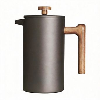 34 Ounce French Press Coffee Maker Real Wood Handle Double Wall Dual Filter Stainless
