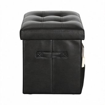 Foldable Storage Ottoman Footstool Padded Bench Under Desk 350lbs