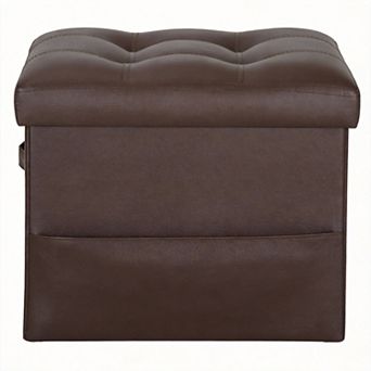 Foldable Storage Ottoman Footstool Padded Bench Under Desk 350lbs