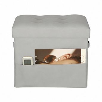 Foldable Storage Ottoman Footstool Padded Bench Under Desk 350lbs