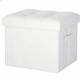 Foldable Storage Ottoman Footstool Padded Bench Under Desk 350lbs